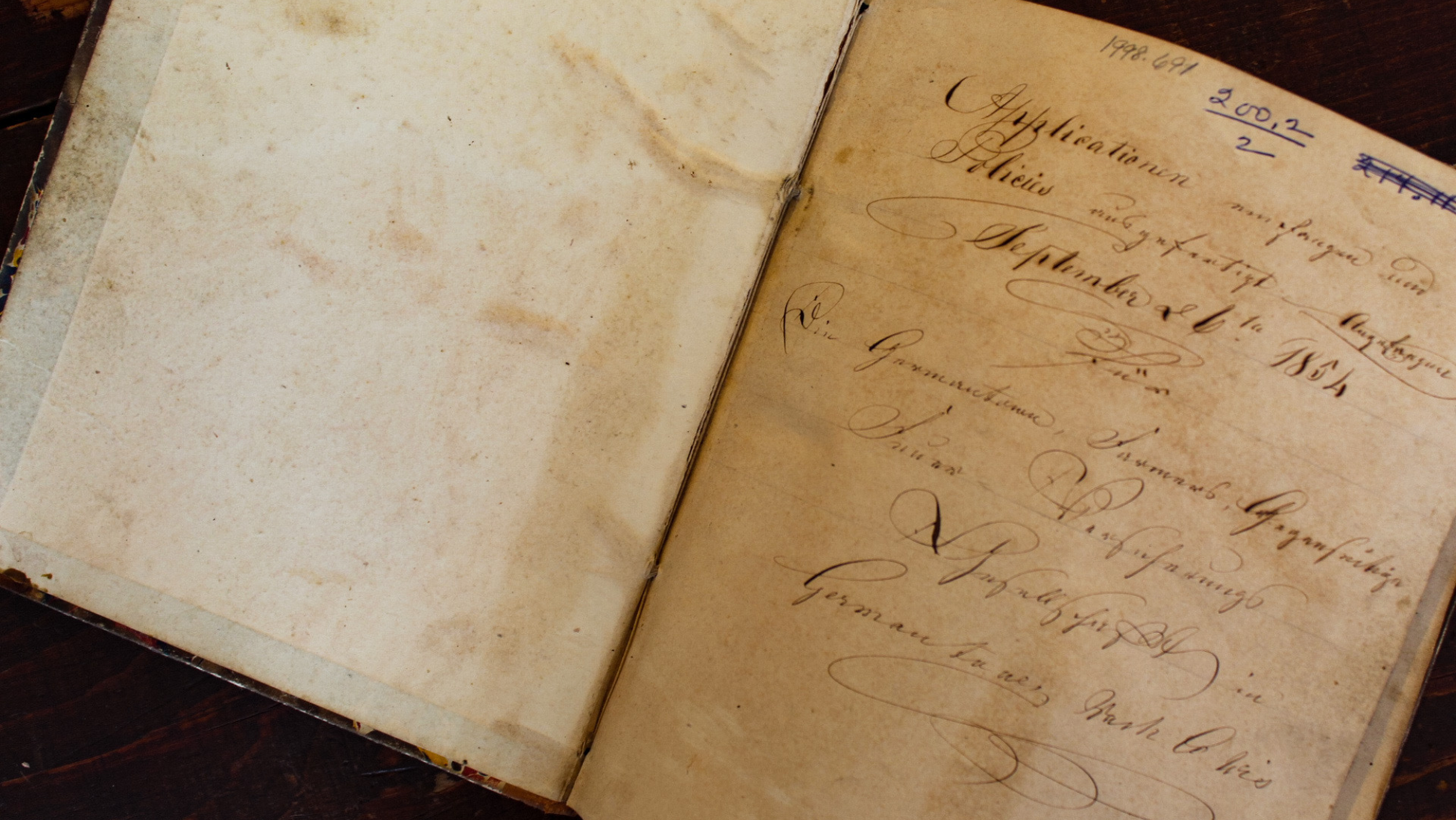 Historic archive document on Washington County's archives