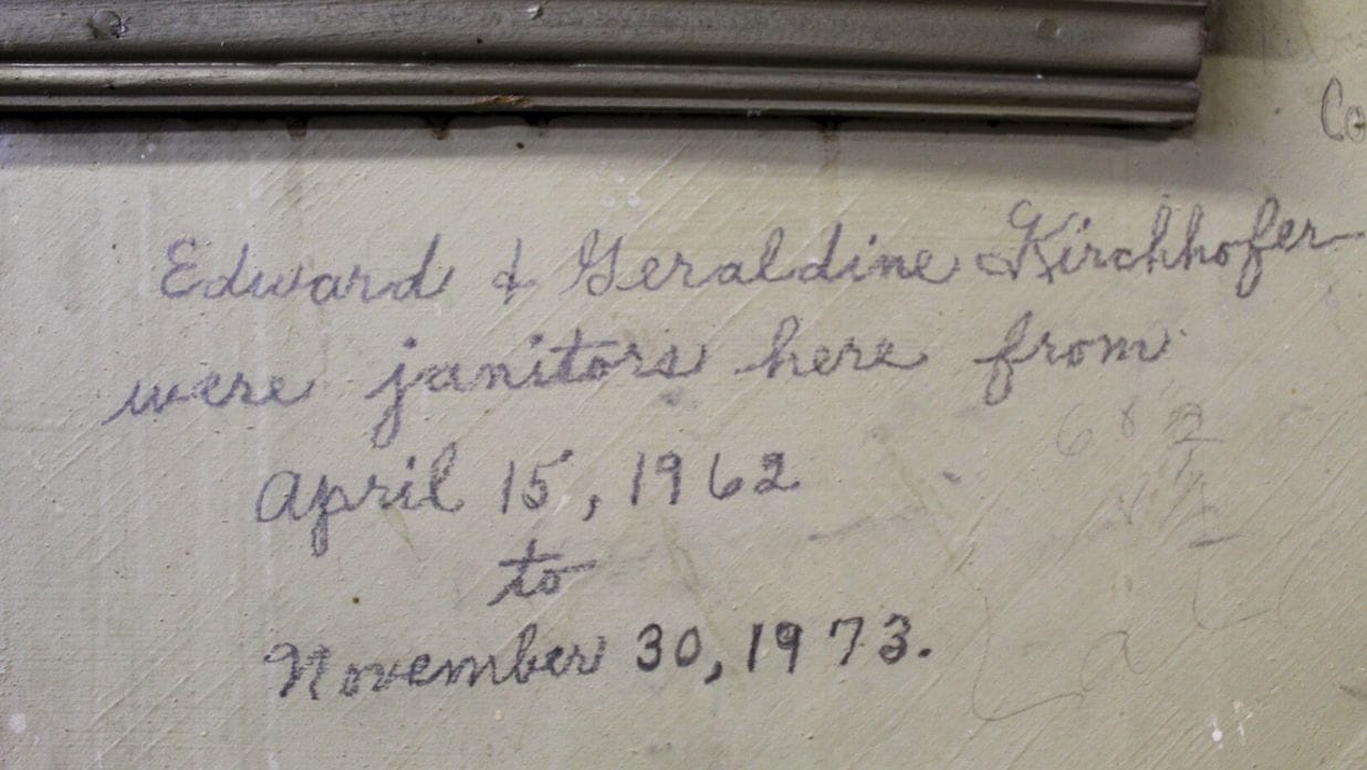 Historic Graffiti inside the old 1889 Courthouse in West Bend, Wisconsin