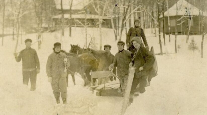 Ice Harvesting was an early business on West Bend's Big Cedar Lake