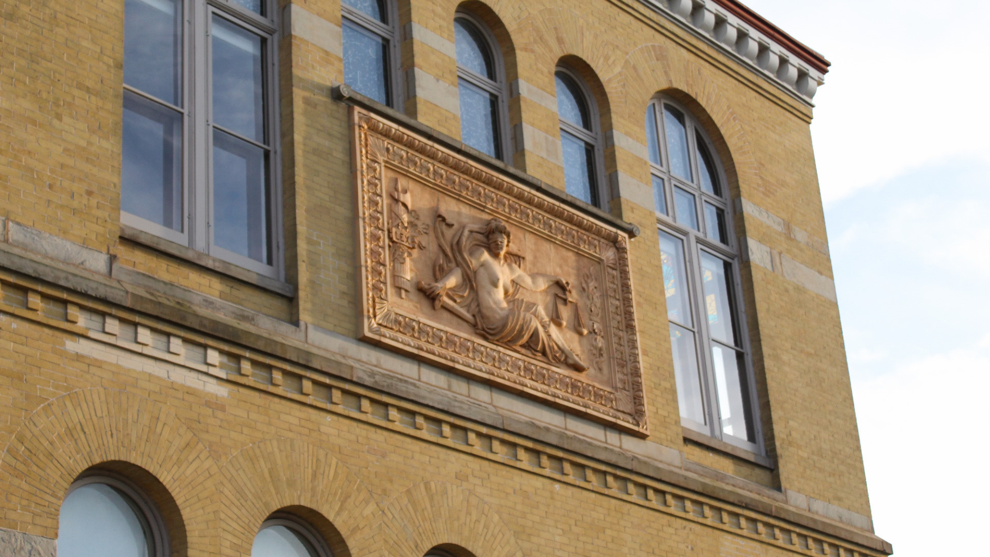 Historic Cream City Brick on the 1889 Courthouse building in West Bend, WI