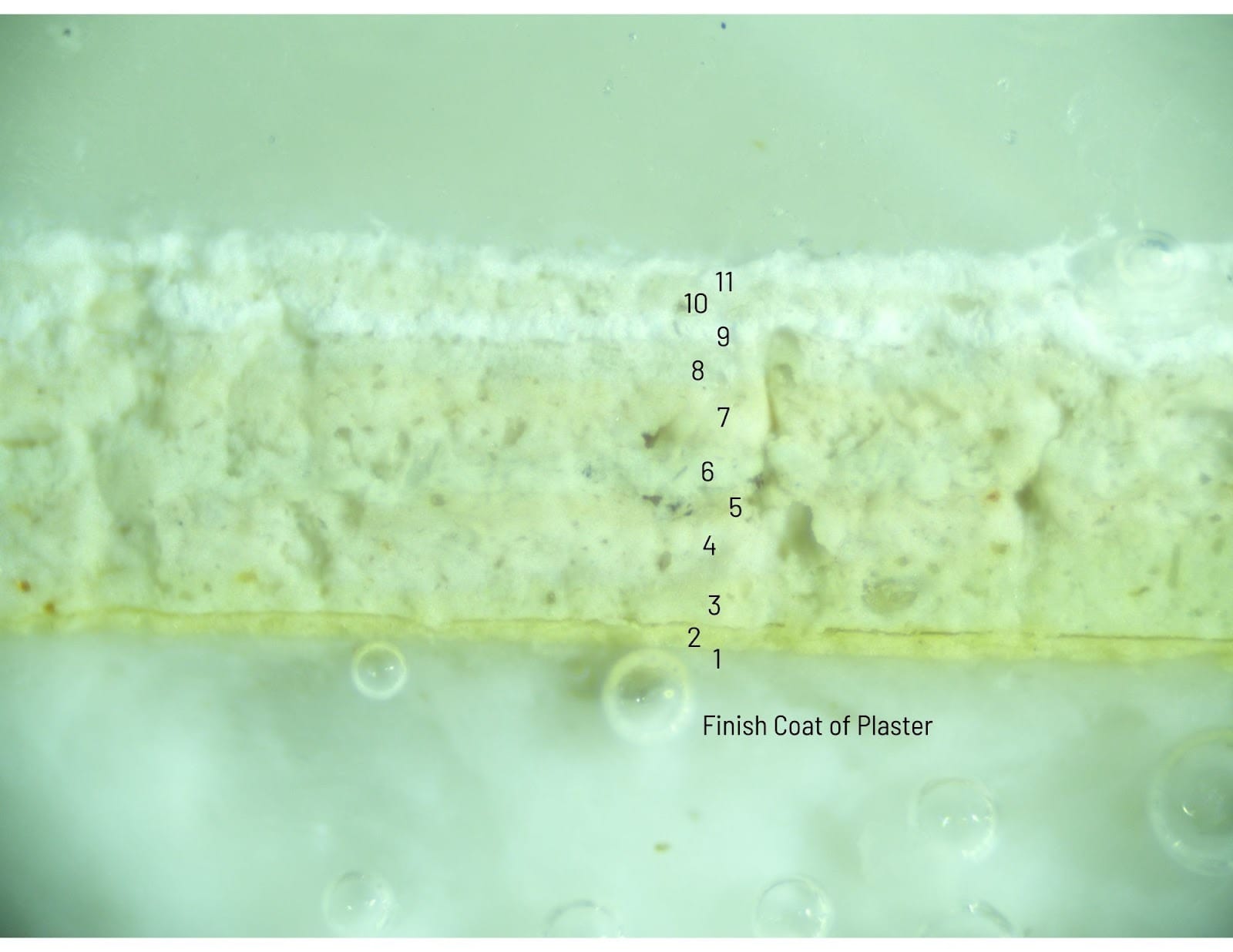 Paint sample in the 1889 Courthouse researched during historic building preservation efforts