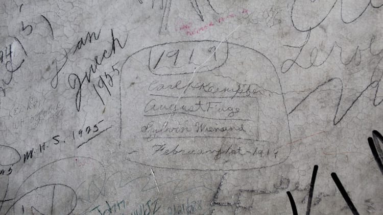 Historic graffiti in West Bend's 1889 Courthouse
